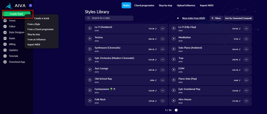 AIVA KI Musik Generator