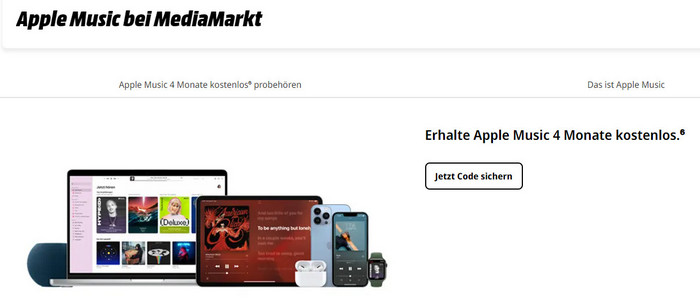 Apple Music 4 Monate gratis erhalten bei MediaMarkt