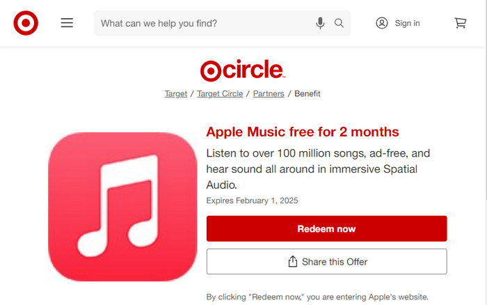 Apple Music 2 Monate gratis nutzen bei Target Circle