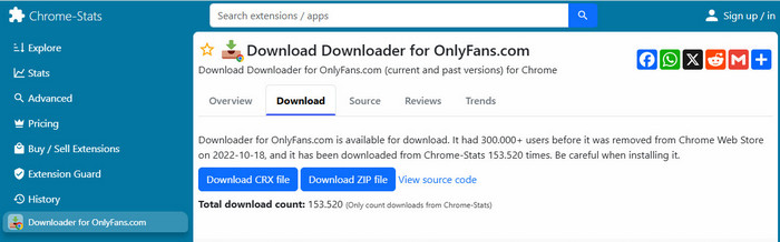OnlyFans Downloader Chrome-Erweiterung