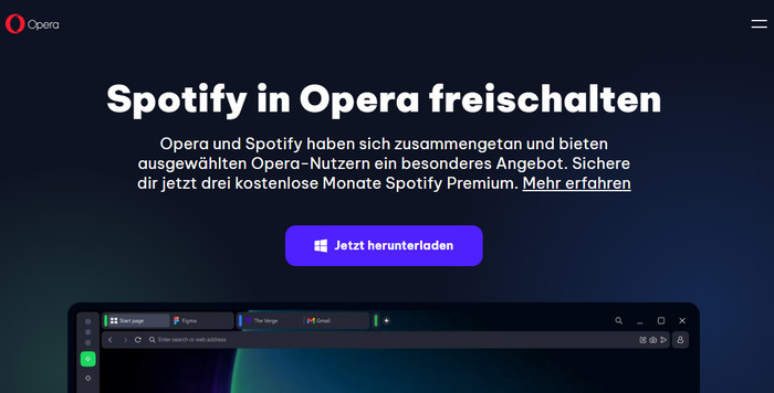 3 Monate Spotify Premium kostenlos in Opera sichern