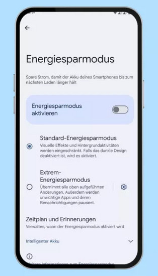 Energiesparmodus ausschalten