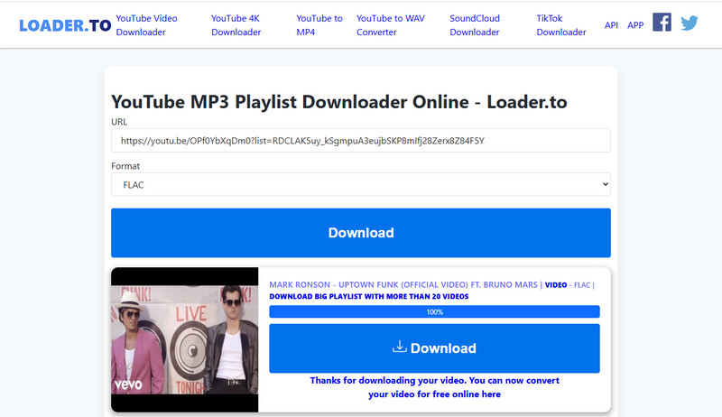 YouTube Video als FLAC mit Loader herunterladen
