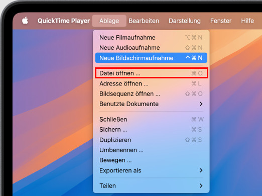 Musik zu QuickTime hinzufügen