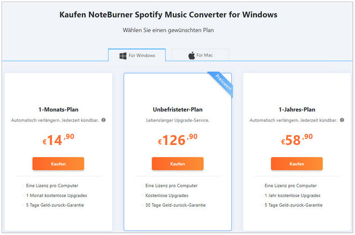 noteburner spotify music converter kaufen