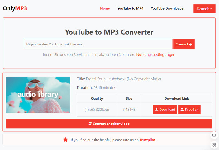 OnlyMP3 YouTube to MP3 Converter