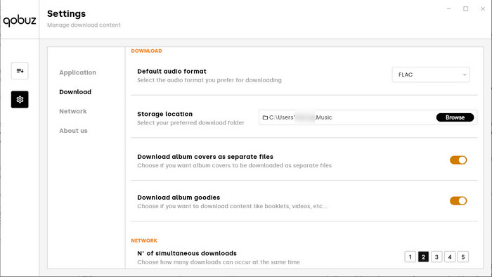 Qobuz Downloader Einstellungen