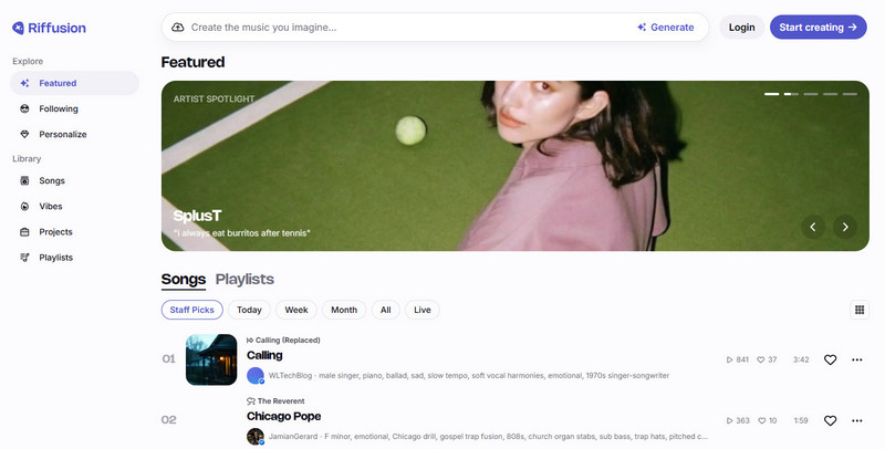 Riffusion AI Musik Generator