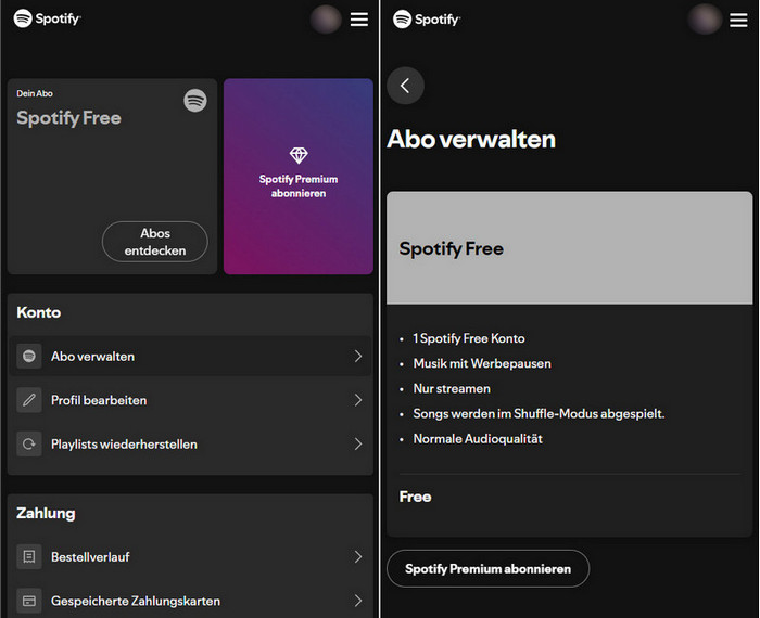 Spotify Free Abo upgraden