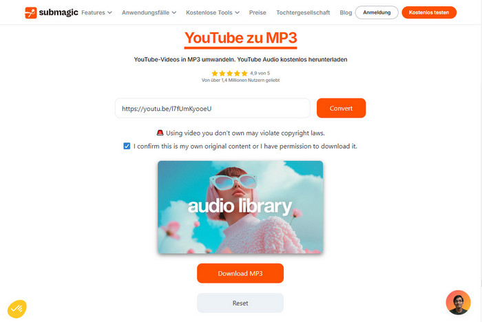 Submagic YouTube zu MP3 Downloader