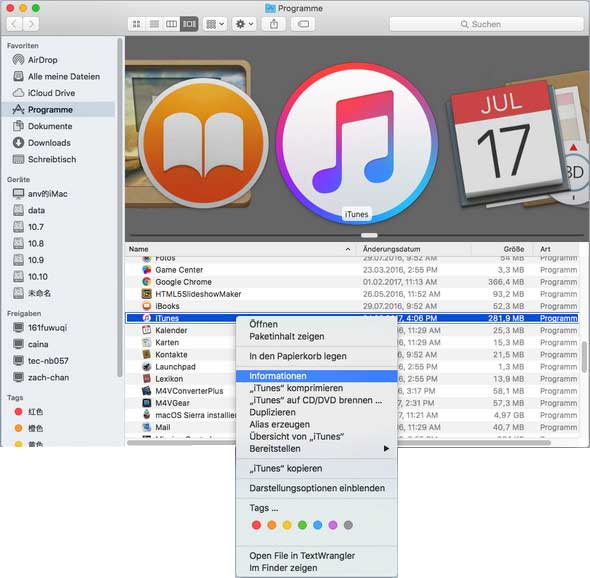 uninstall itunes 12 mac