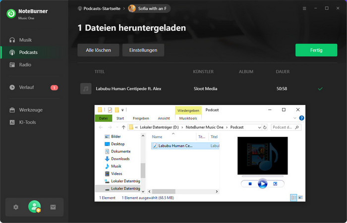 Podcast-Downloads checken