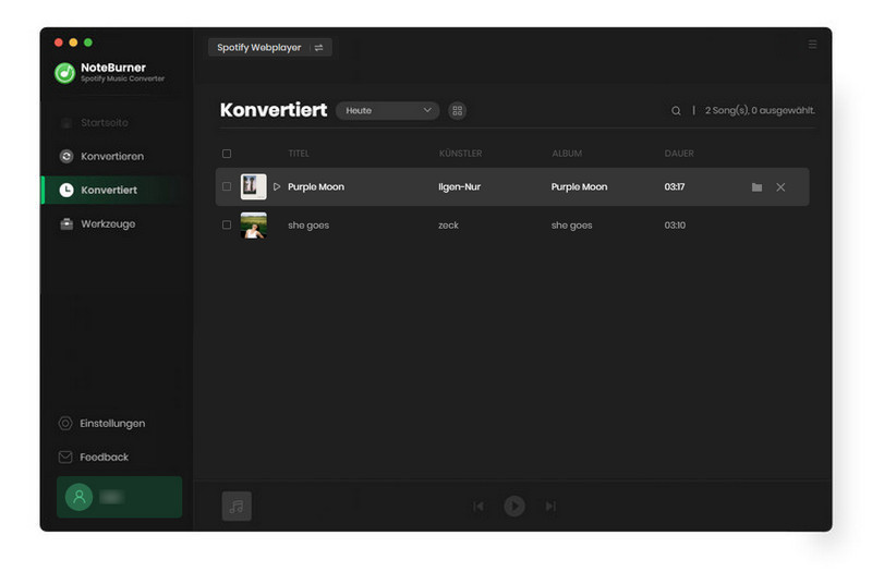 noteburner spotify music converter check network settings