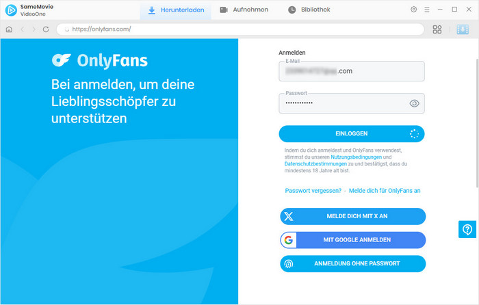 OnlyFans-Konto anmelden